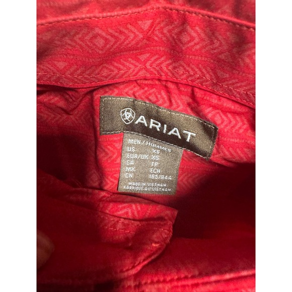 Ariat Kids Red Geometric Print Long Sleeve Button Down Shirt XS $67 - Picture 5 of 10